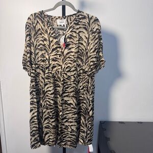 ba&sh leopard print mini dress size 8